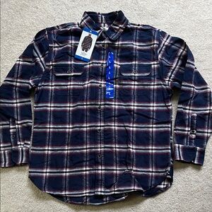 Jachs Cozy Dark Blue and White Plaid Shirt size Large NEW with tag